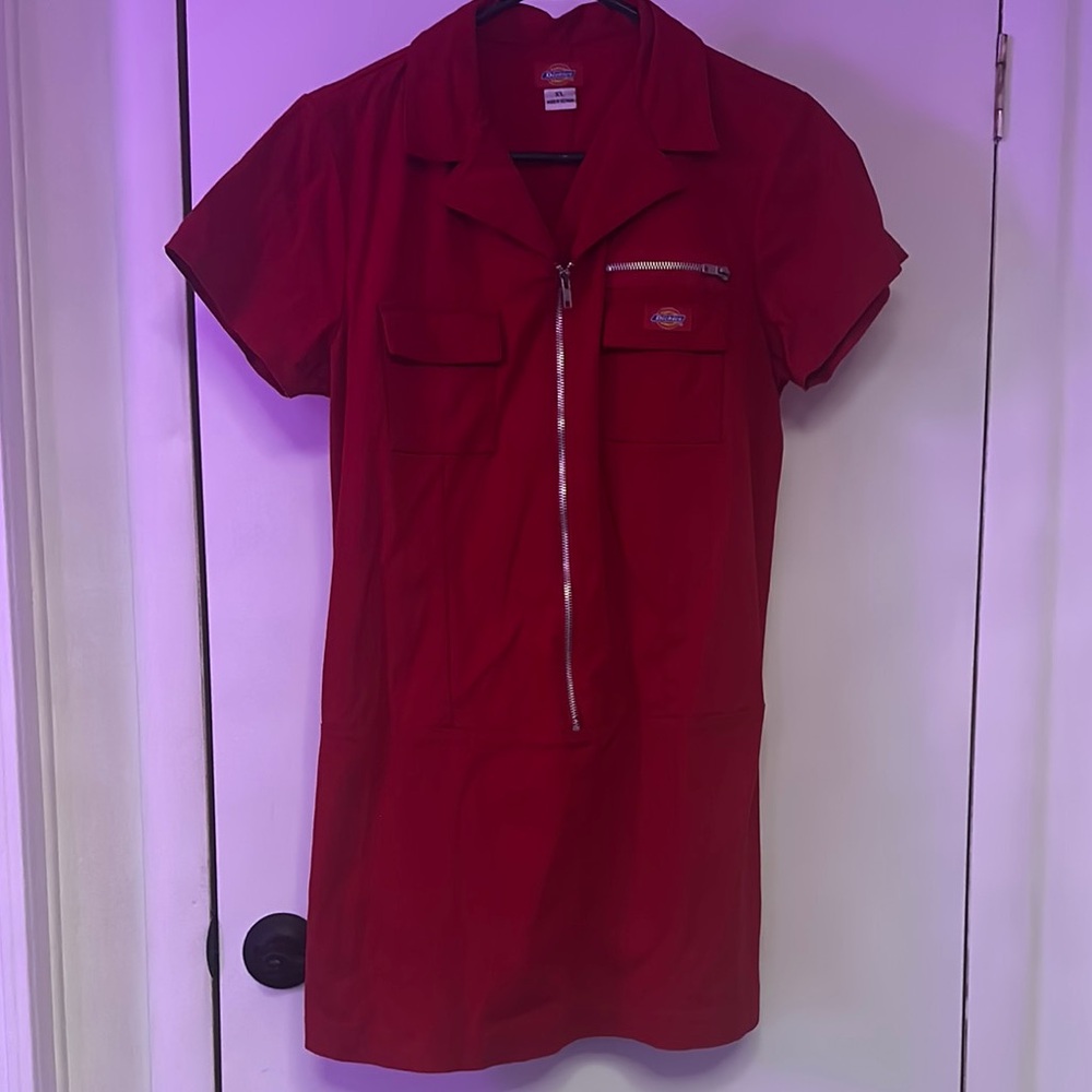 Dickies Red Zip-Front Dress